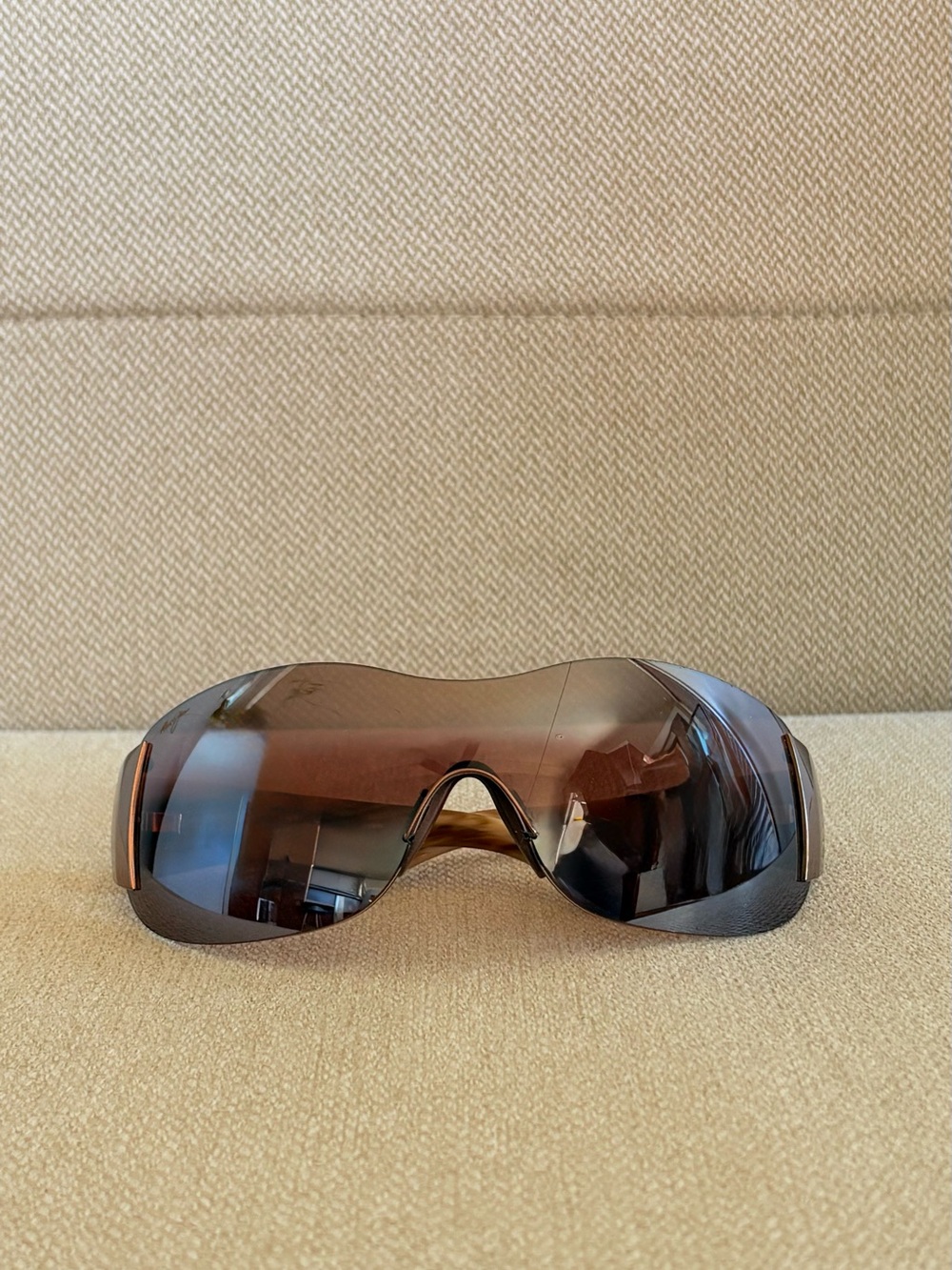 Maui Jim Brown Lens Sports Shield Sunglasses